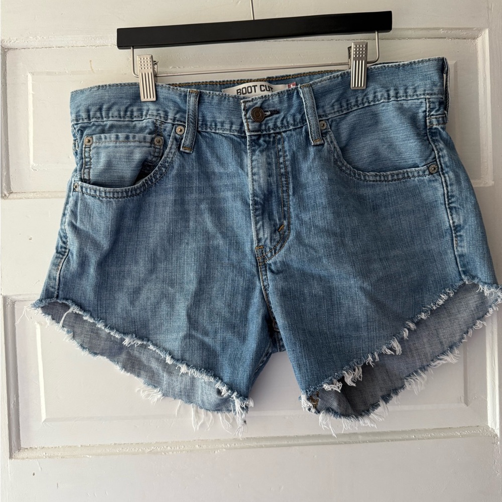 Levi's Blue Jean Shorts Cut Off Frayed Hem